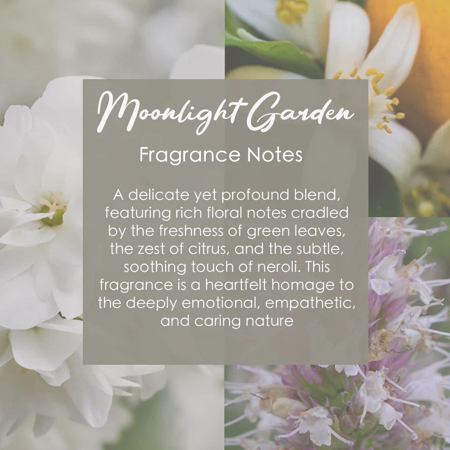 Moonlight Garden, Premium Coconut-Soy Wax Tea Light Crystal Candle, 1oz
