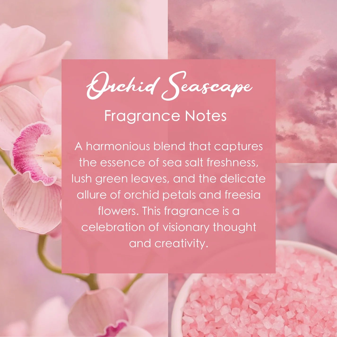 Orchid Seascape, Premium Coconut-Soy Wax Tea Light Crystal Candle, 1oz