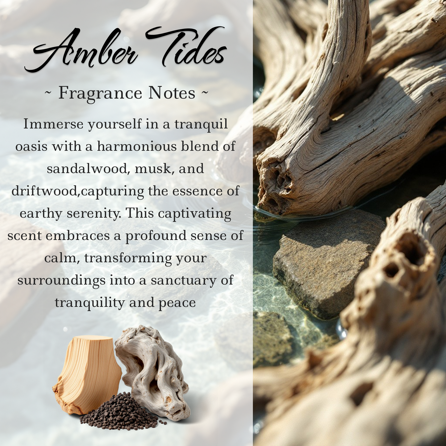 Throat Chakra Crystal-Enhanced Reed Oil Diffuser, Amber Tides Scent, 100ml