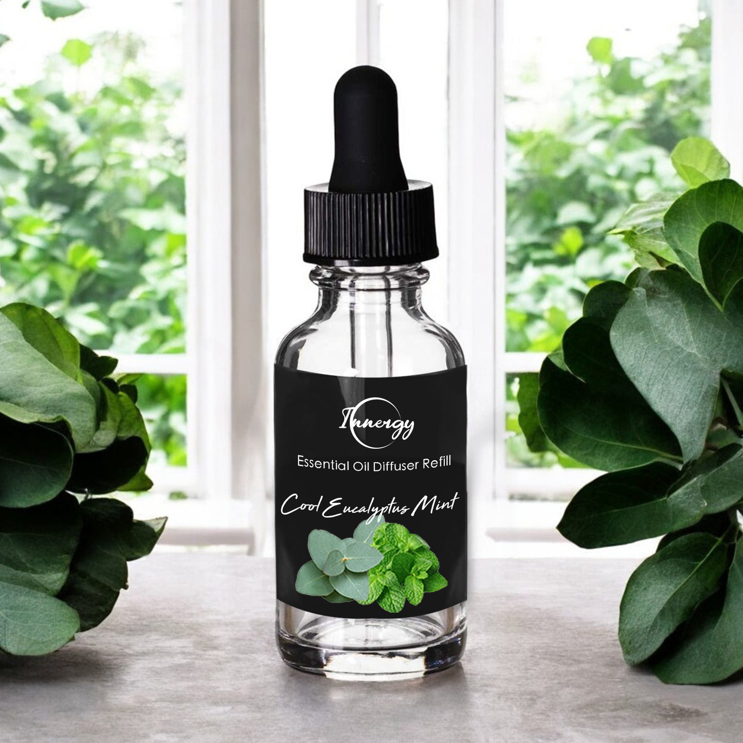 Cool Eucalyptus Mint Crystal-Enhanced Oil Diffuser, Car Air Freshener, 8ml
