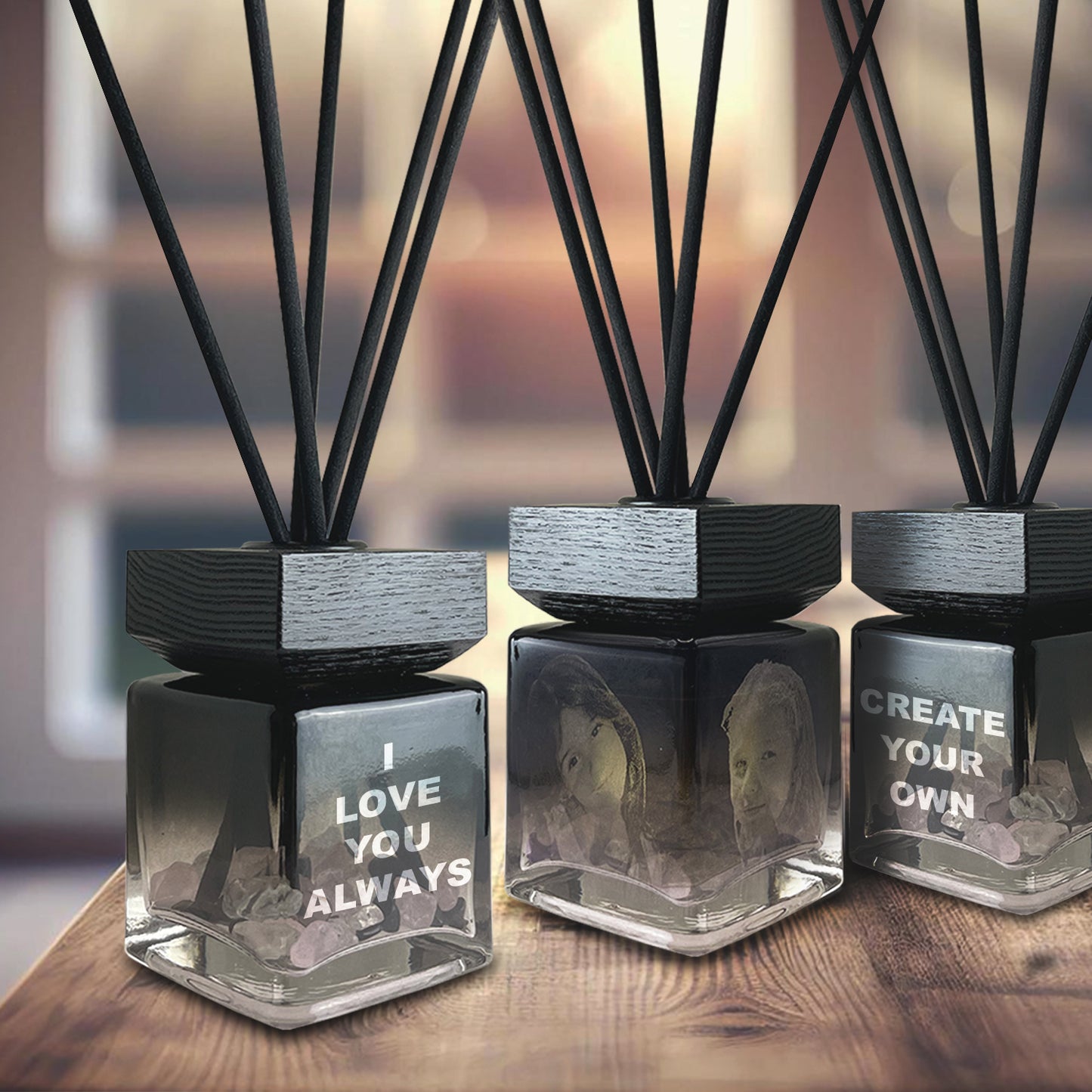 Custom Engraved Crystal-Enhanced Reed Oil Diffuser, 100ml
