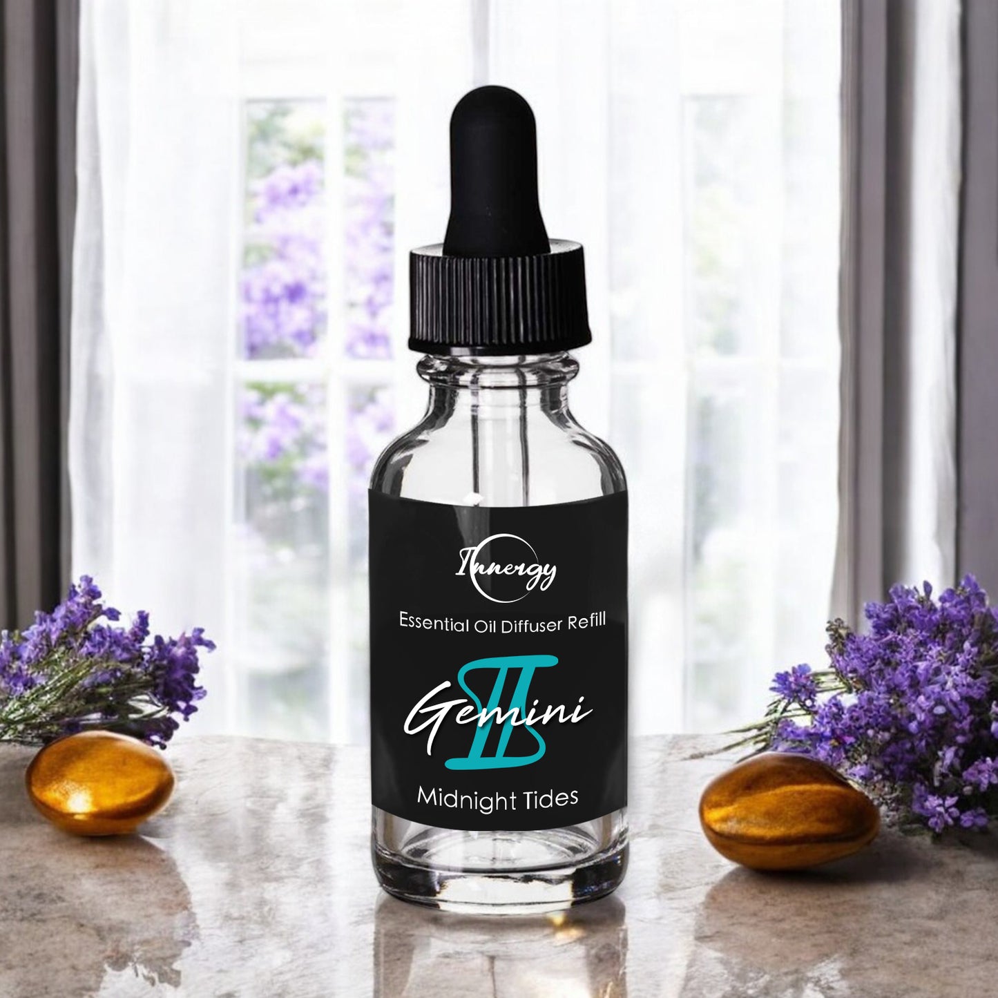 Gemini Zodiac Crystal-Enhanced Oil Diffuser, Car Air Freshener, 8ml