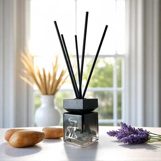 Gemini Zodiac Crystal-Enhanced Reed Oil Diffuser, Midnight Tides Scent, 100ml