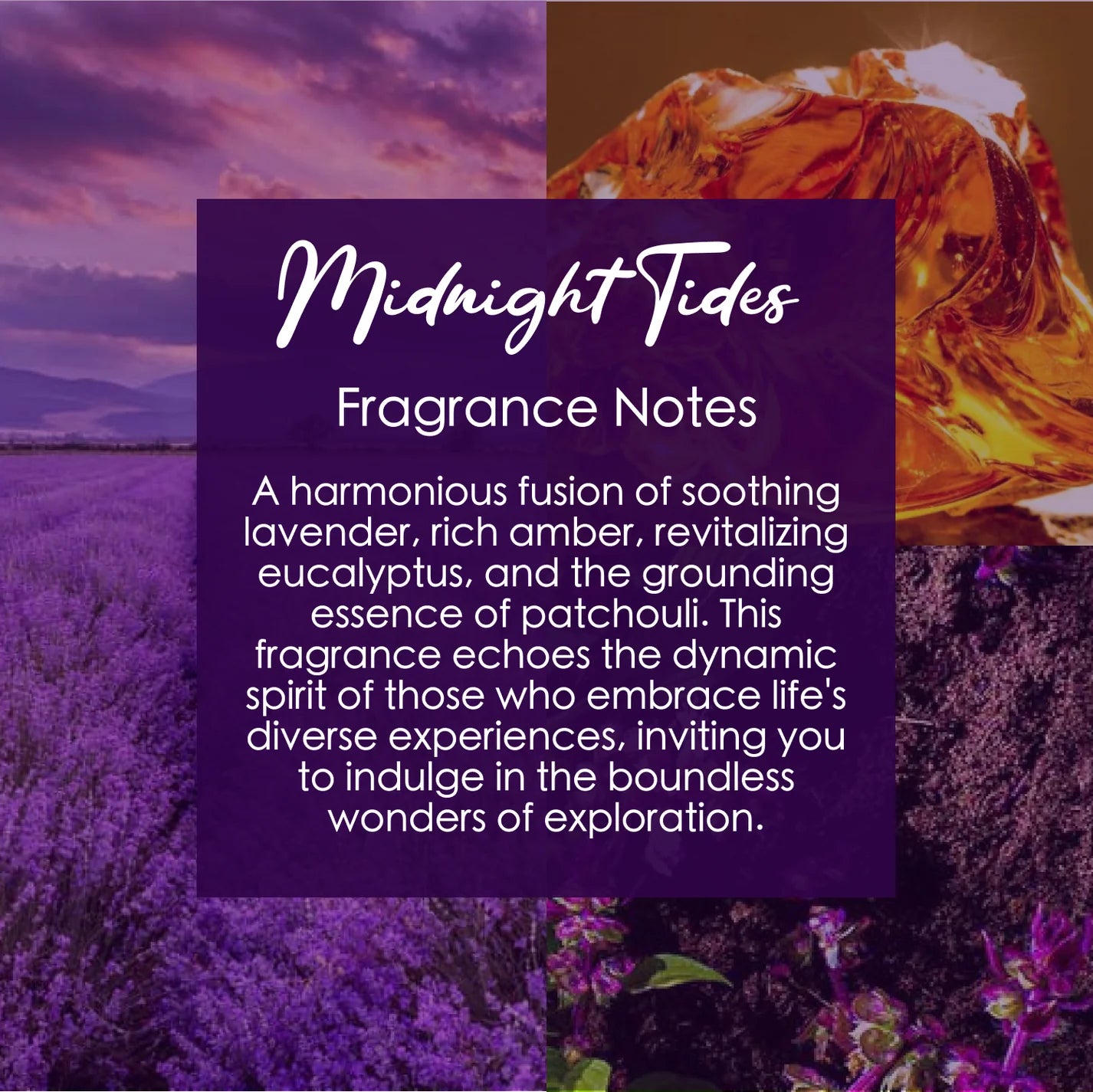 Midnight Tides, Premium Coconut-Soy Wax Tea Light Crystal Candle, 1oz