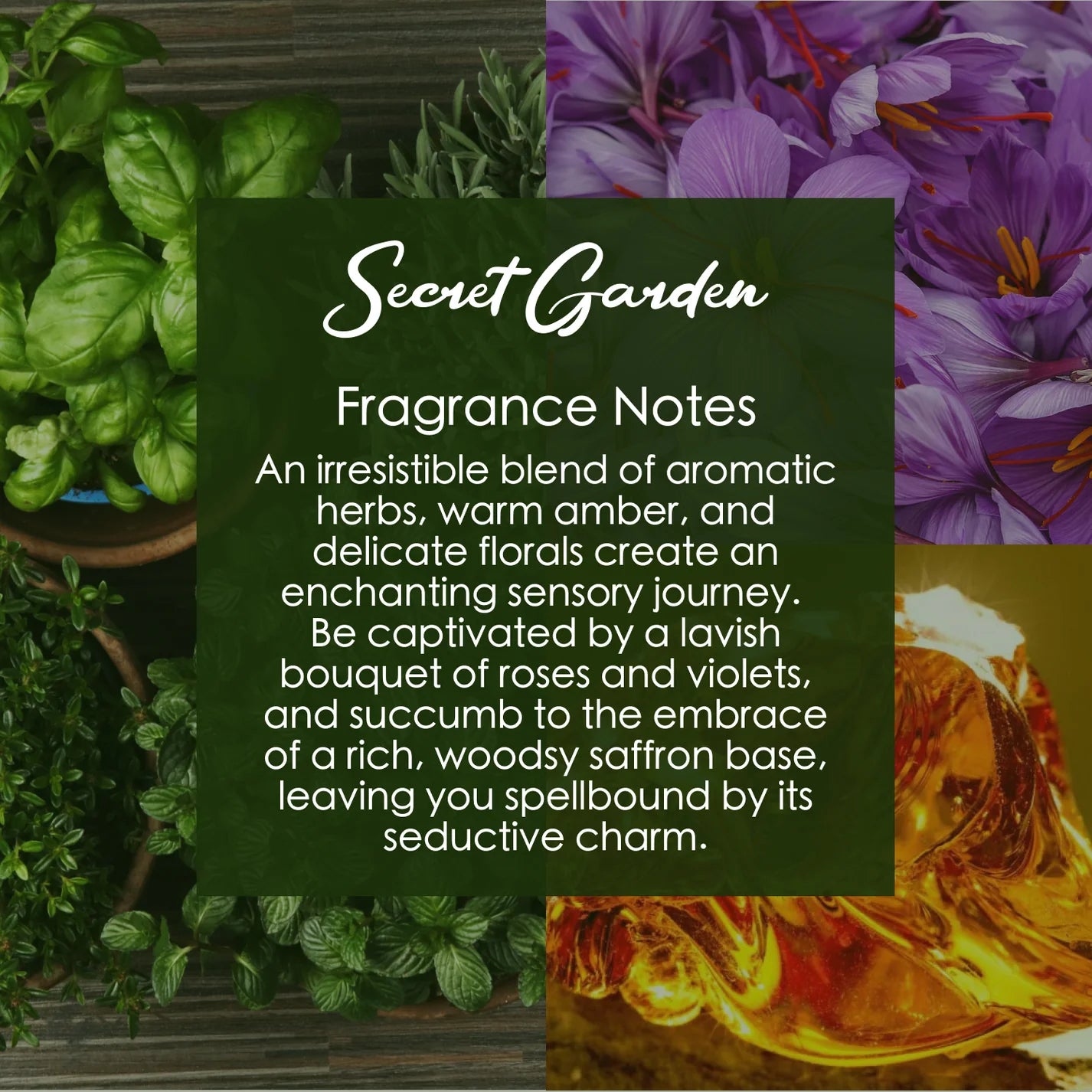 Secret Garden, Premium Coconut-Soy Wax Tea Light Crystal Candle, 1oz