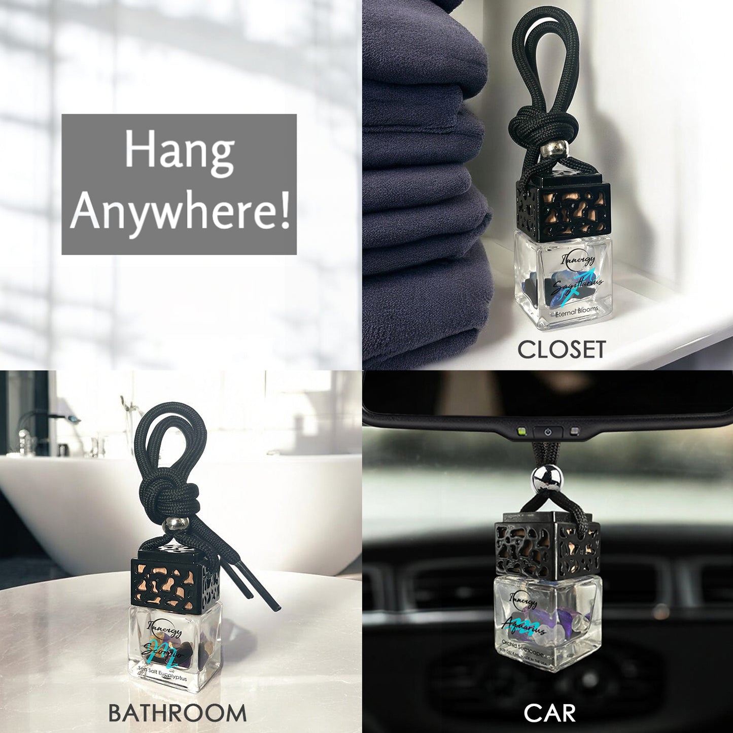 Limited Edition: Winters Eve Crystal-Enhanced Oil Diffuser, Car Air Freshener, 8ml