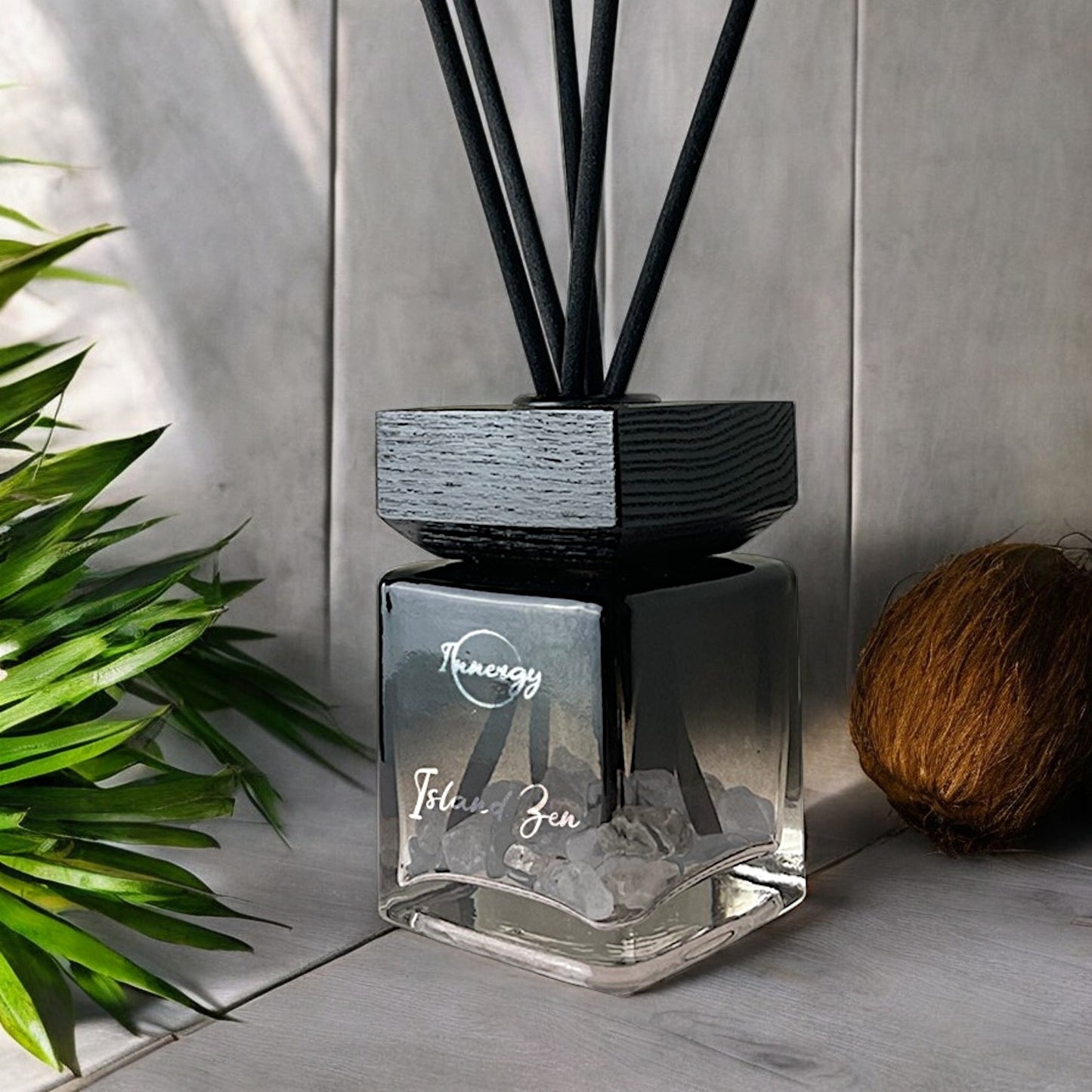 Island Zen Crystal-Enhanced Reed Oil Diffuser, 100ml