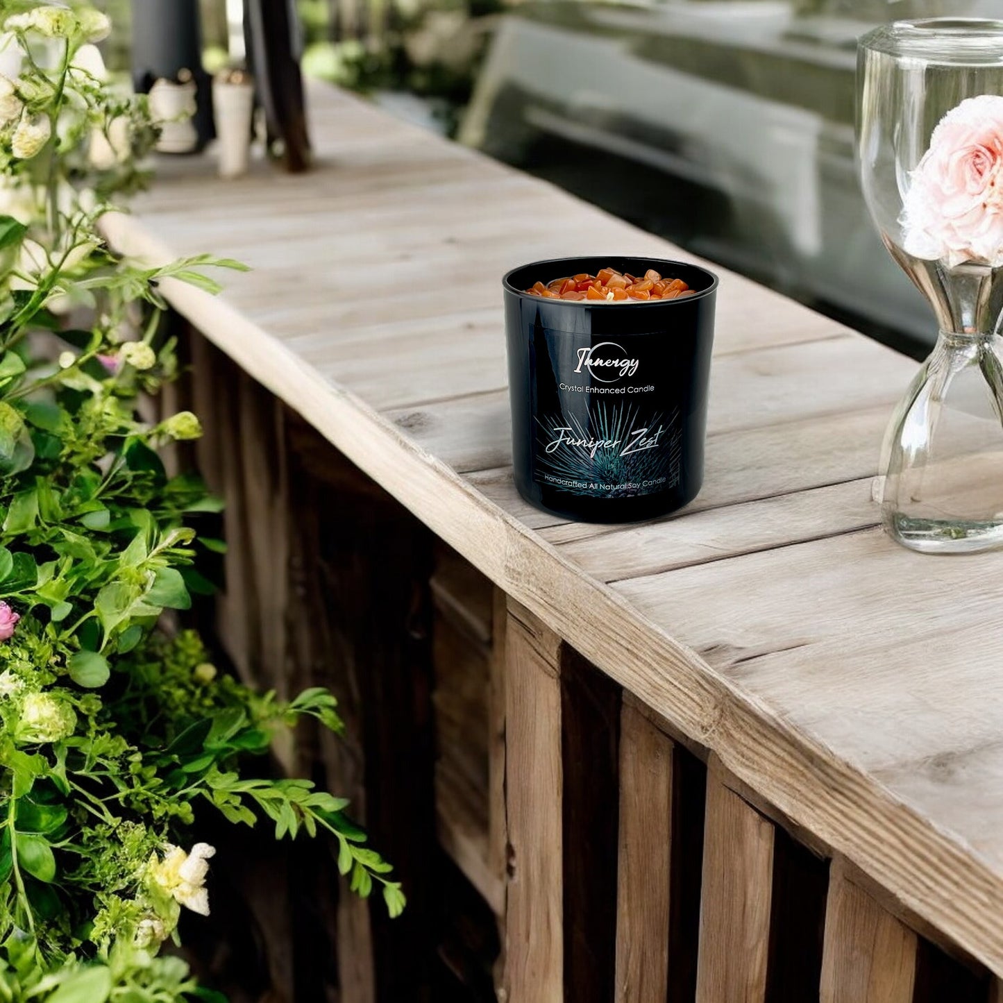 Juniper Zest Crystal Candle, 10oz