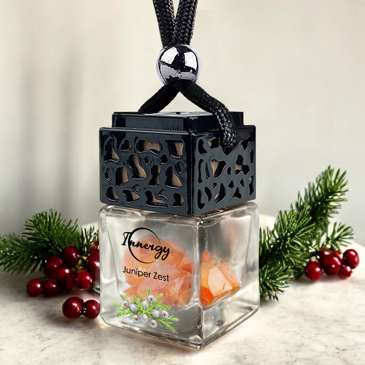 Juniper Zest Crystal-Enhanced Oil Diffuser, Car Air Freshener, 8ml