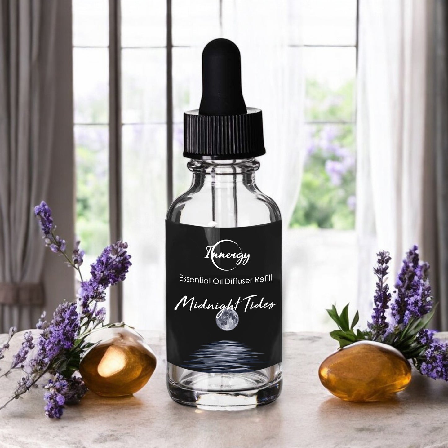 Midnight Tides Crystal-Enhanced Oil Diffuser, Car Air Freshener, 8ml