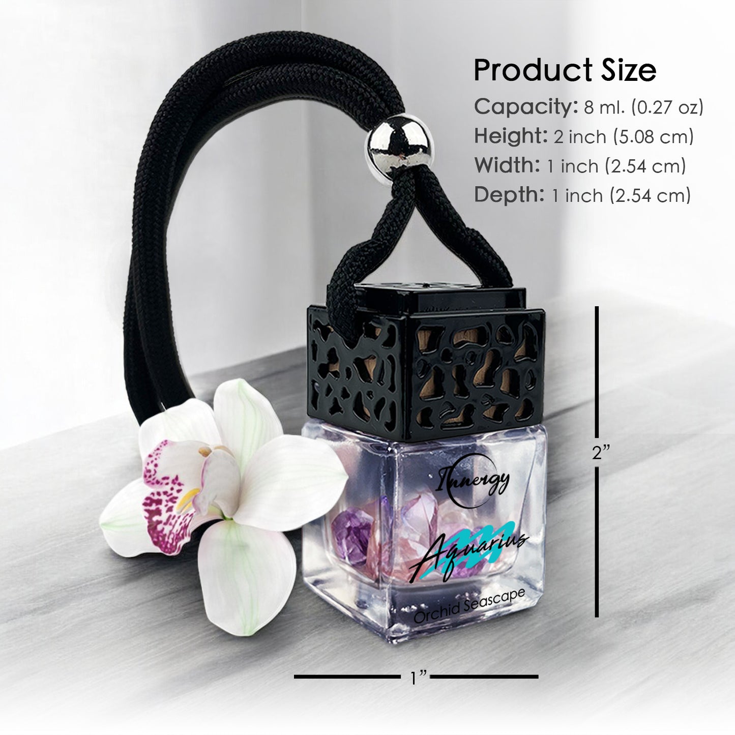 Aquarius Zodiac Crystal-Enhanced Oil Diffuser, Car Air Freshener, 8ml