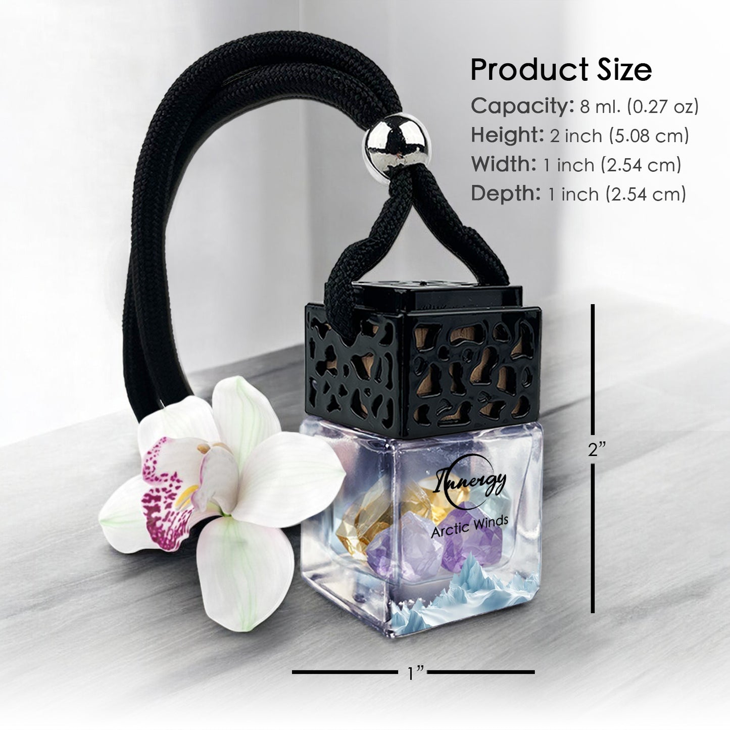 Arctic Winds Crystal-Enhanced Oil Diffuser, Car Air Freshener, 8ml