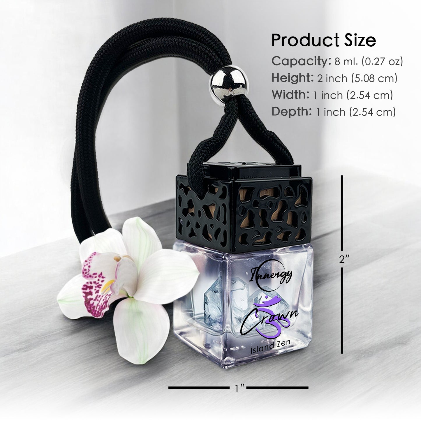 Crown Chakra Crystal-Enhanced Oil Diffuser, Car Air Freshener, 8ml