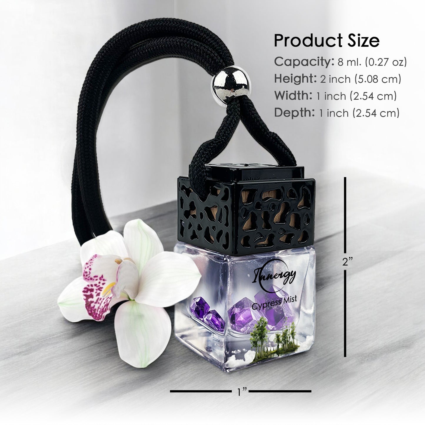 Cypress Mist Crystal-Enhanced Oil Diffuser, Car Air Freshener, 8ml