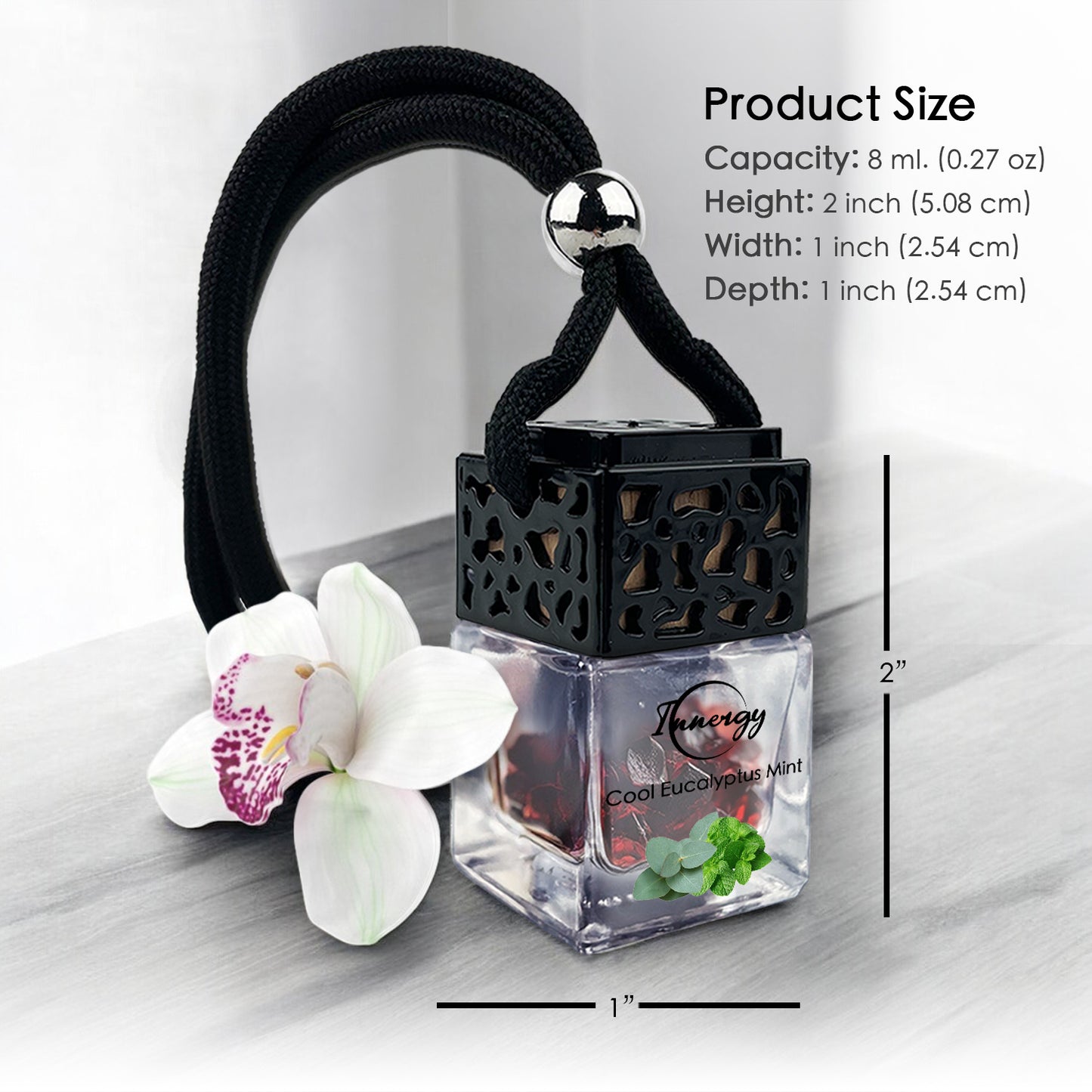 Cool Eucalyptus Mint Crystal-Enhanced Oil Diffuser, Car Air Freshener, 8ml