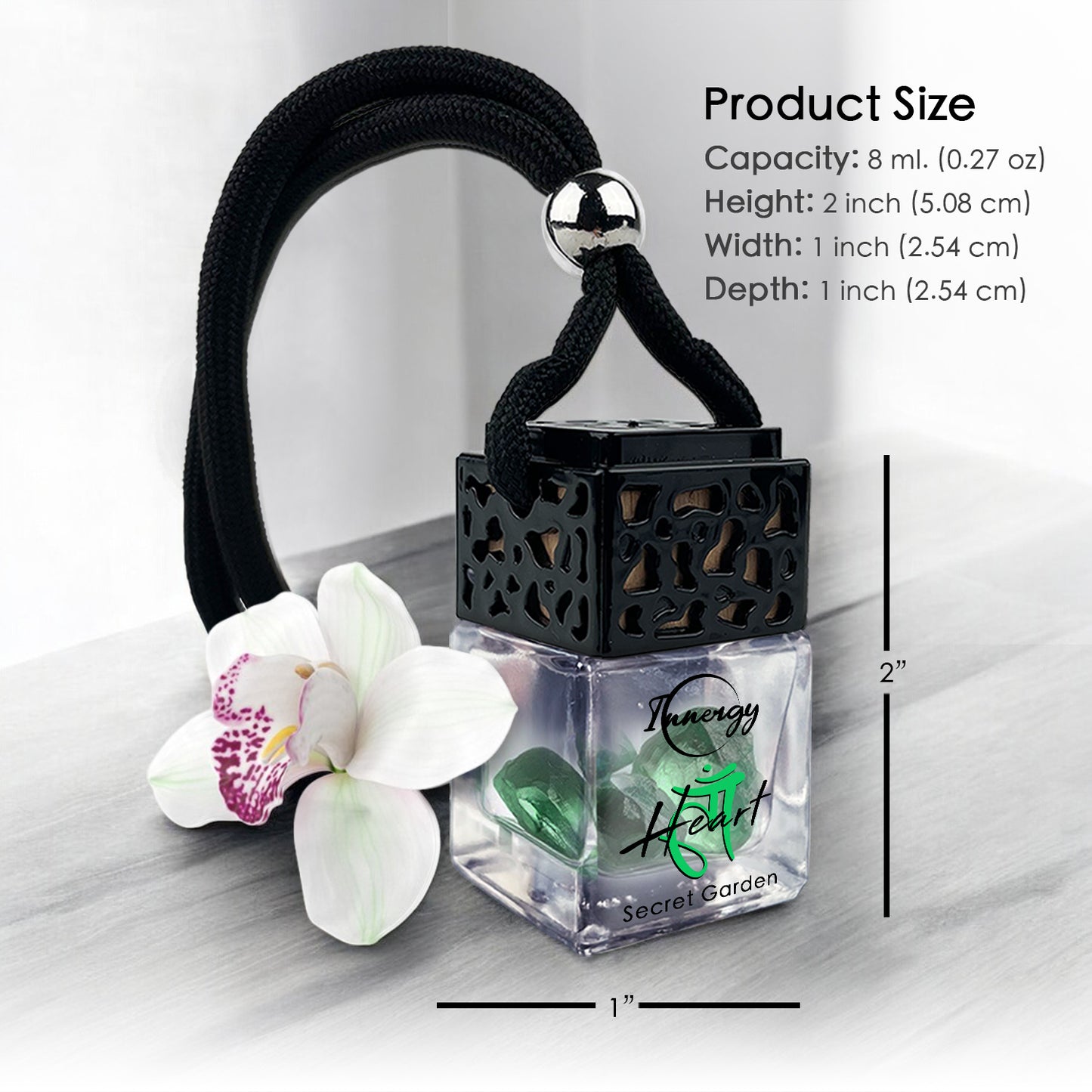 Heart Chakra Crystal-Enhanced Oil Diffuser, Car Air Freshener, 8ml