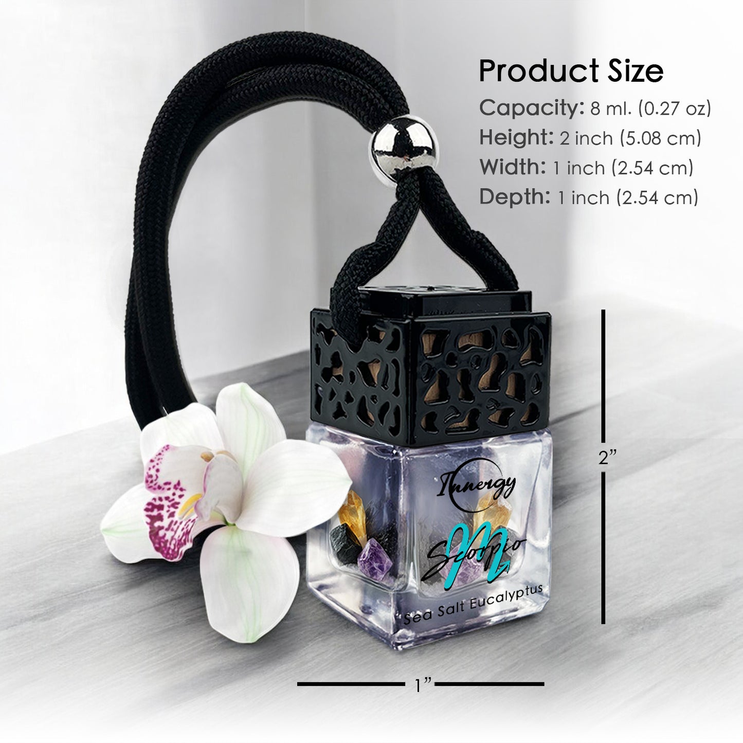 Scorpius Zodiac Crystal-Enhanced Oil Diffuser, Car Air Freshener, 8ml