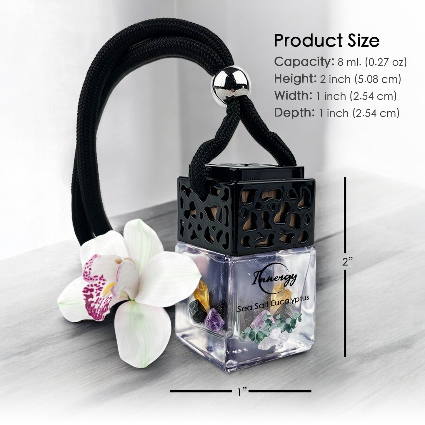 Sea Salt Eucalyptus Crystal-Enhanced Oil Diffuser, Car Air Freshener, 8ml