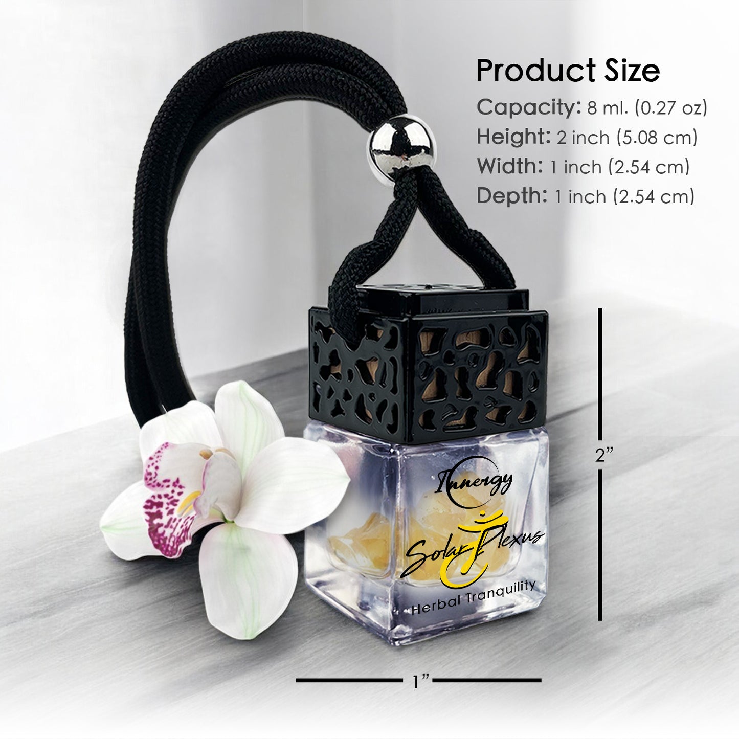 Solar Plexus Chakra Crystal-Enhanced Oil Diffuser, Car Air Freshener, 8ml