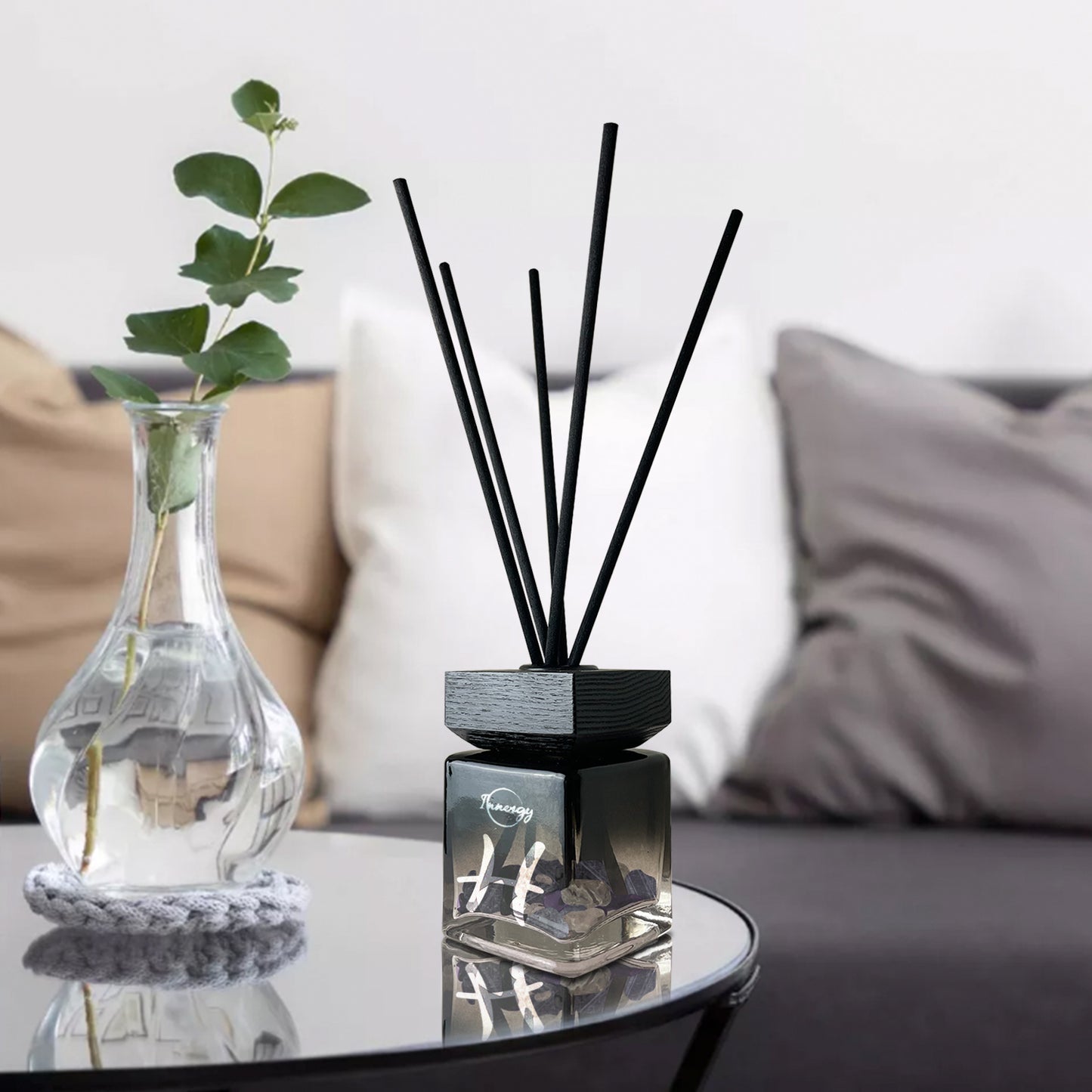 Pisces Zodiac Crystal-Enhanced Reed Oil Diffuser, Cactus Flower & Jade Scent, 100ml