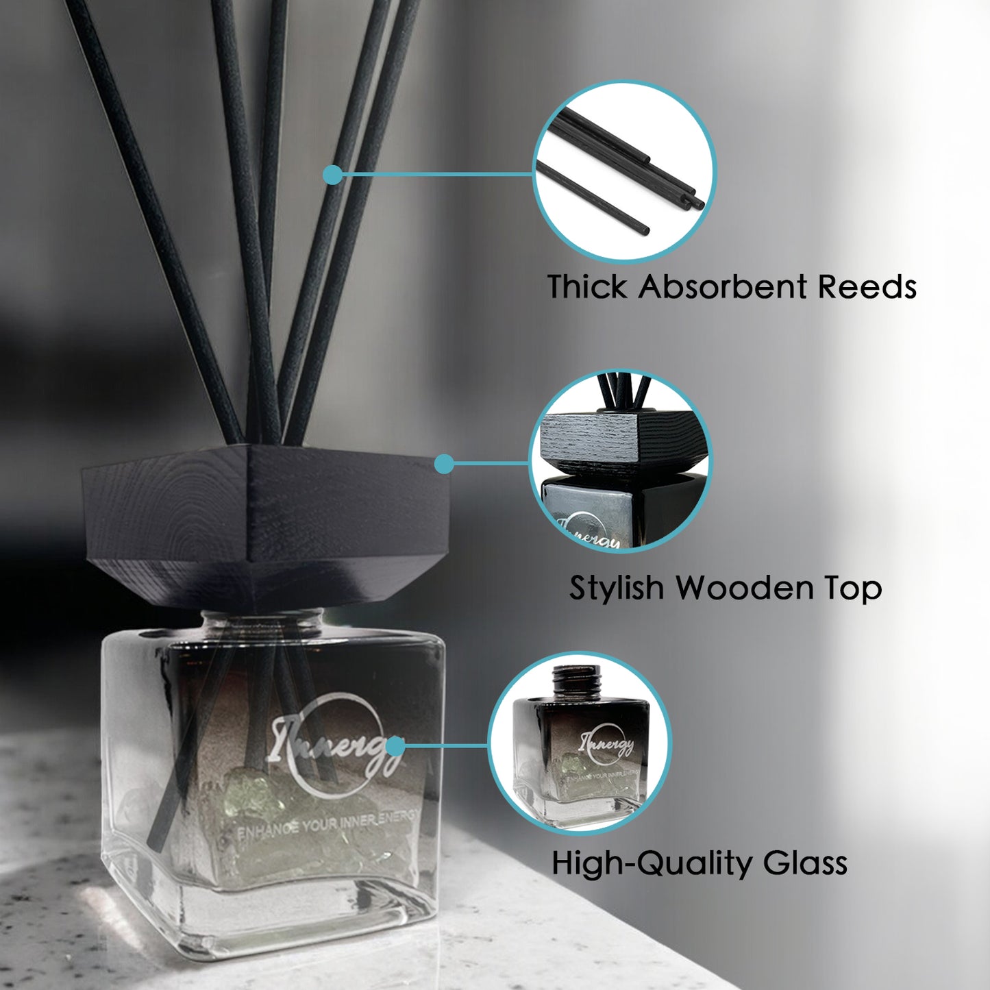 Arctic Winds Crystal-Enhanced Reed Oil Diffuser, 100ml