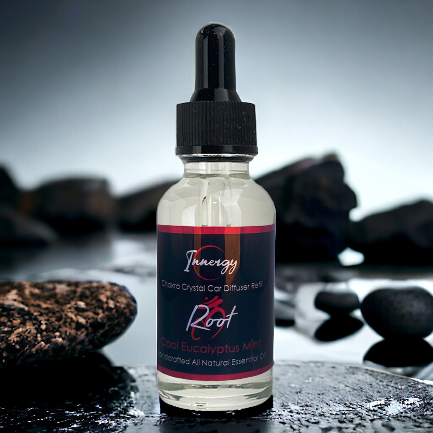 Root Chakra Crystal-Enhanced Oil Diffuser, Car Air Freshener, 8ml