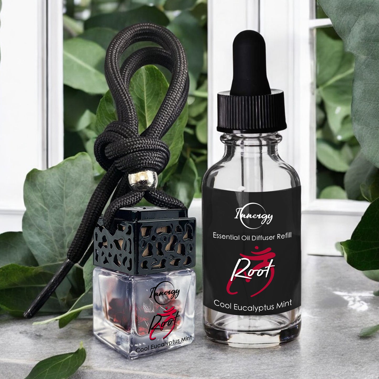 Root Chakra Crystal-Enhanced Oil Diffuser, Car Air Freshener, 8ml