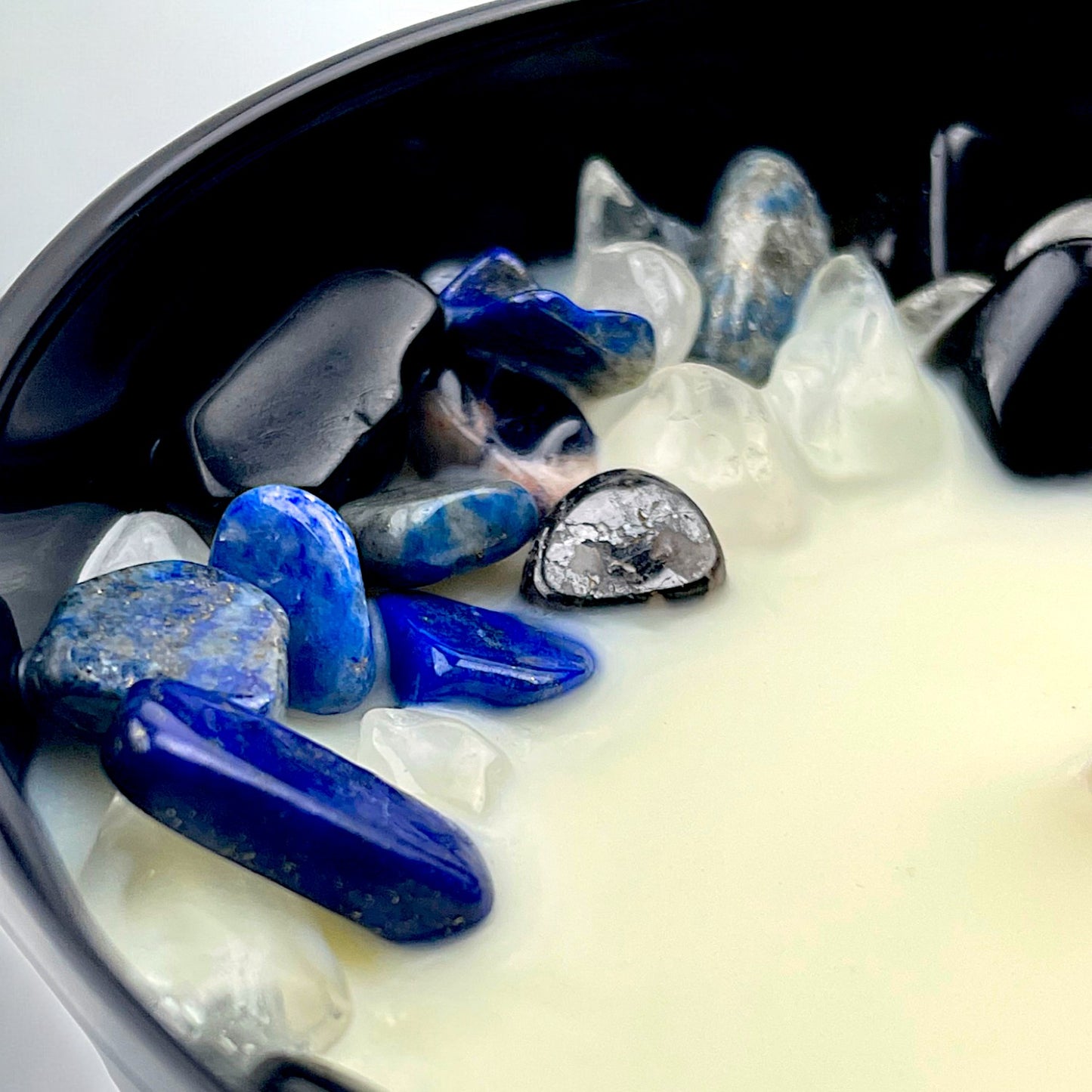 Sagittarius Zodiac Crystal Candle with Black Obsidian, Lapis Lazuli, and Crystal Quartz | Coconut-Soy Wax Candle, 9oz