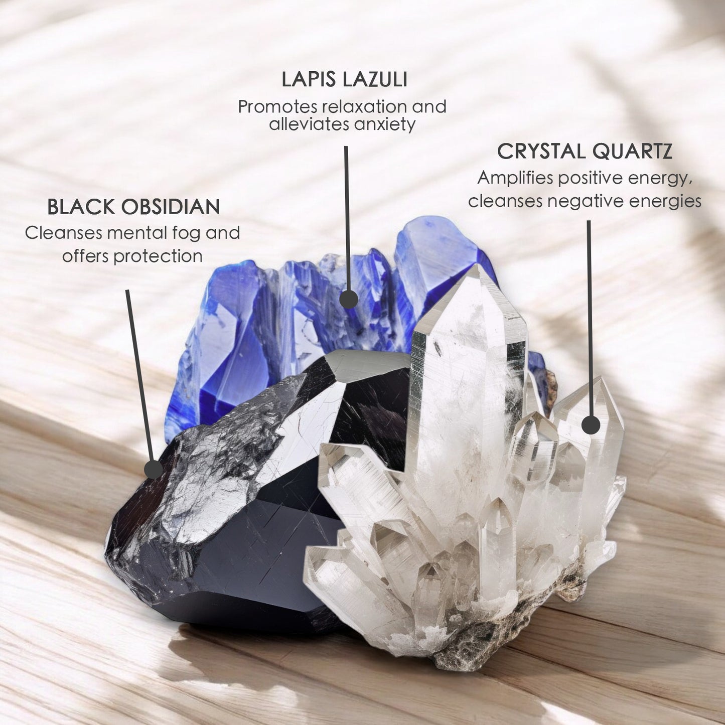 Sagittarius Zodiac Crystal Candle with Black Obsidian, Lapis Lazuli, and Crystal Quartz | Coconut-Soy Wax Candle, 9oz