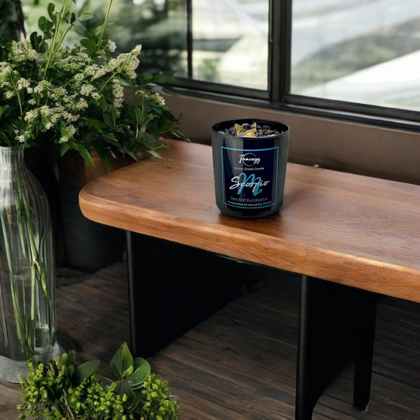 Scorpio Zodiac Crystal Candle, 10oz