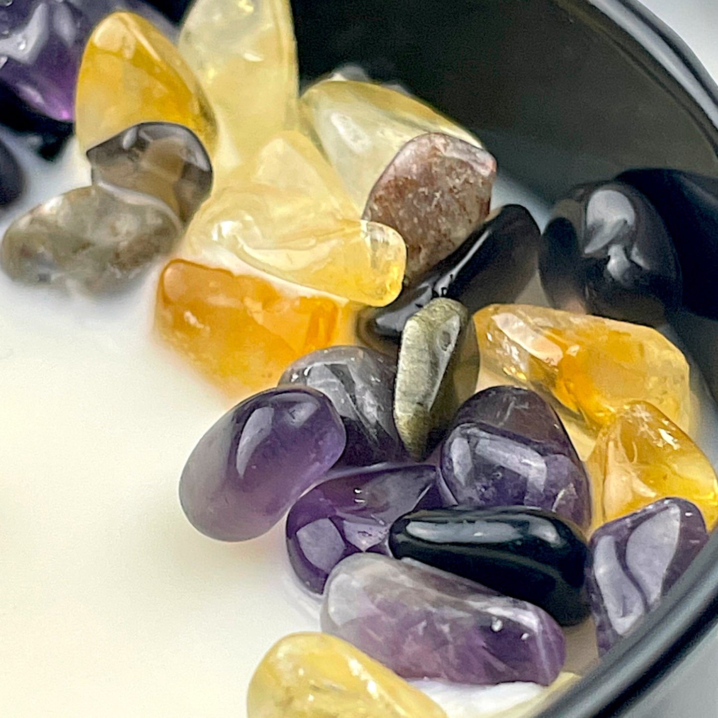 Scorpio Zodiac Crystal Candle with Black Obsidian, Citrine, and Amethyst | Coconut-Soy Wax Candle, 9oz