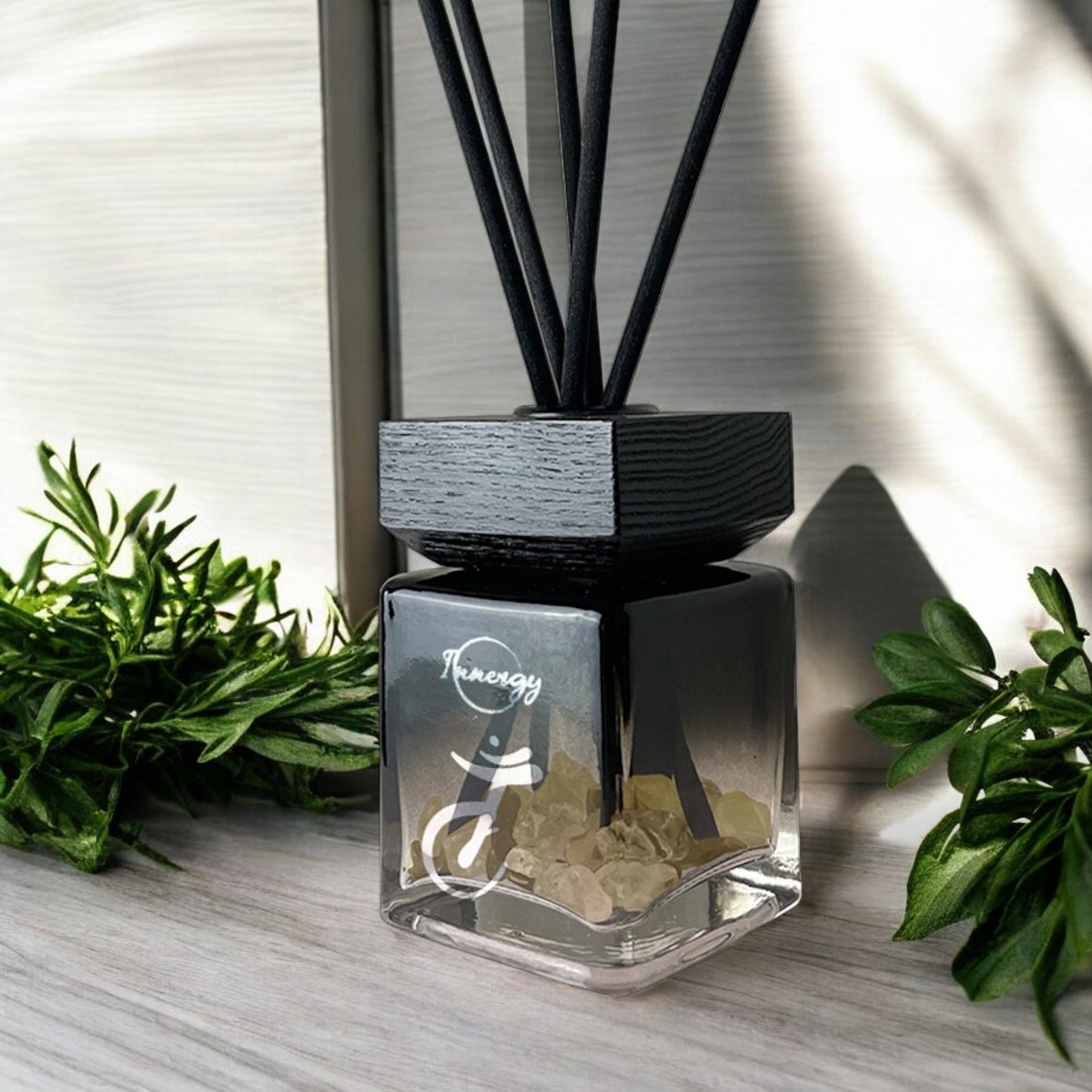 Solar Plexus Chakra Crystal-Enhanced Reed Oil Diffuser, Herbal Tranquility, 100ml