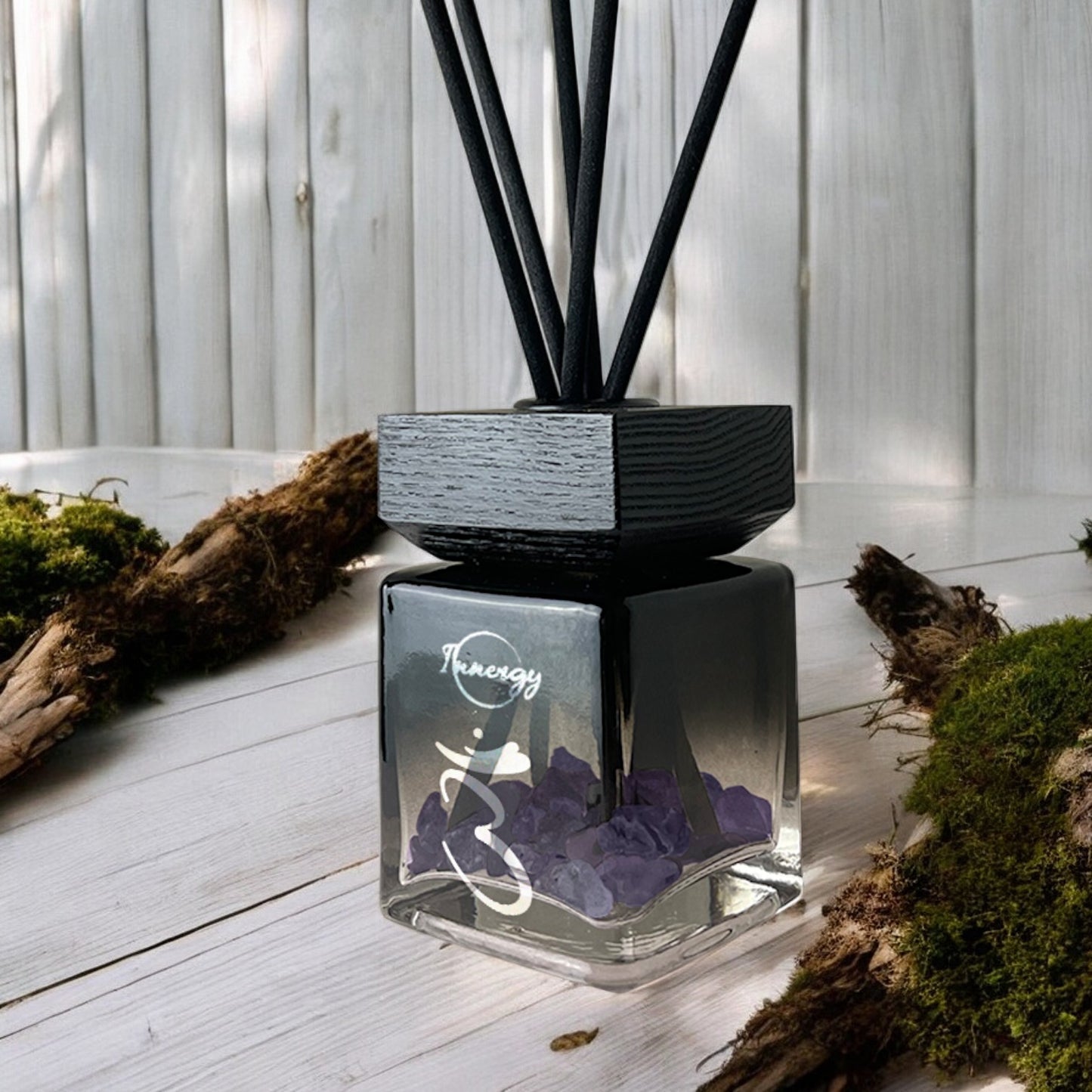 Third-Eye Chakra Crystal-Enhanced Reed Oil Diffuser, Cypress Mist Scent, 100ml