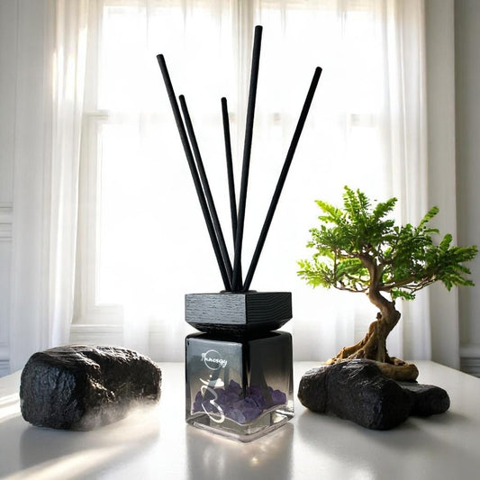 Third-Eye Chakra Crystal-Enhanced Reed Oil Diffuser, Cypress Mist Scent, 100ml