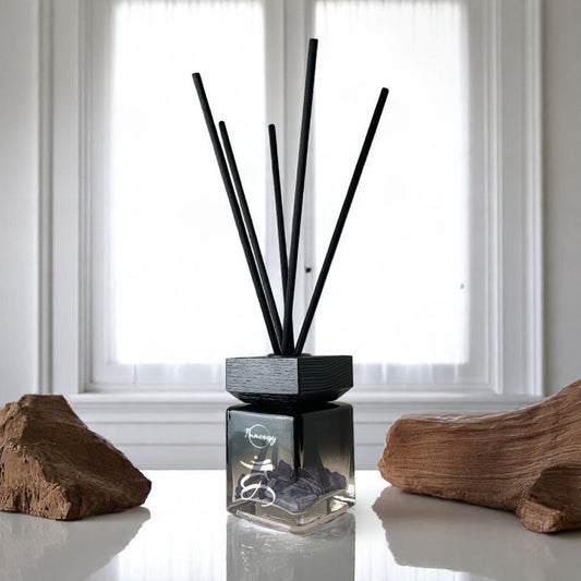 Throat Chakra Crystal-Enhanced Reed Oil Diffuser, Amber Tides Scent, 100ml