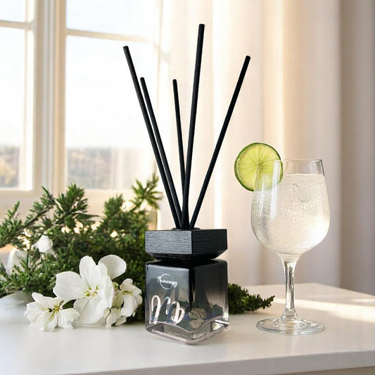 Virgo Zodiac Crystal-Enhanced Reed Oil Diffuser, Botanical Gin and Juniper Scent, 100ml