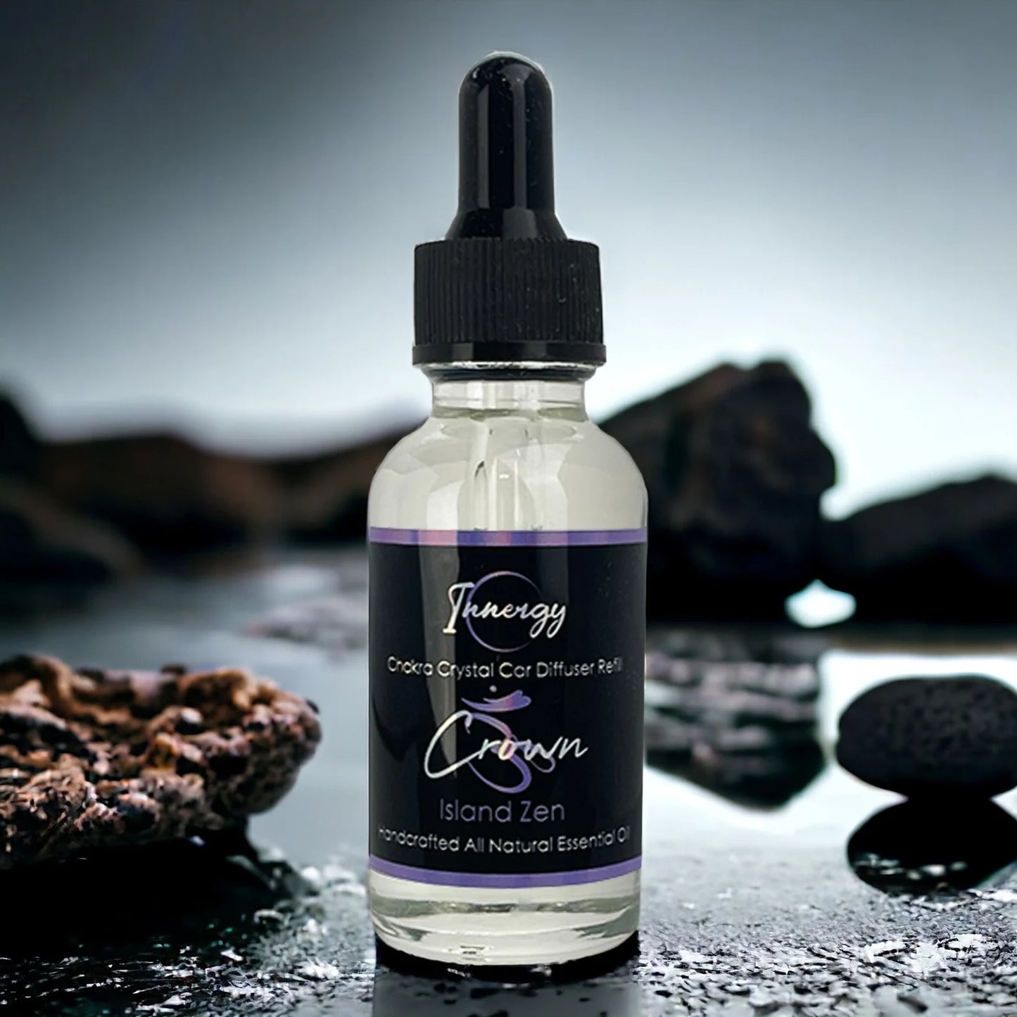 Crown Chakra Crystal-Enhanced Oil Diffuser, Car Air Freshener, 8ml