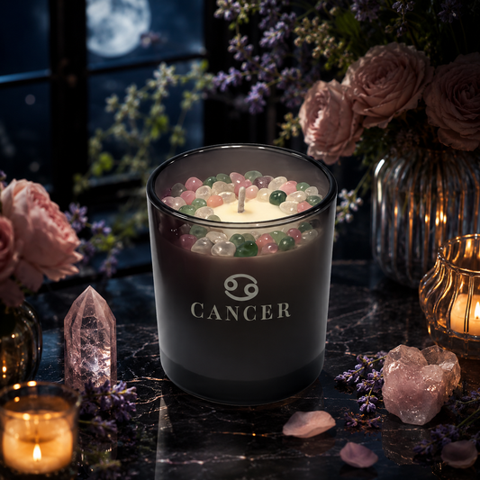 Cancer Zodiac Crystal Candle, 10oz