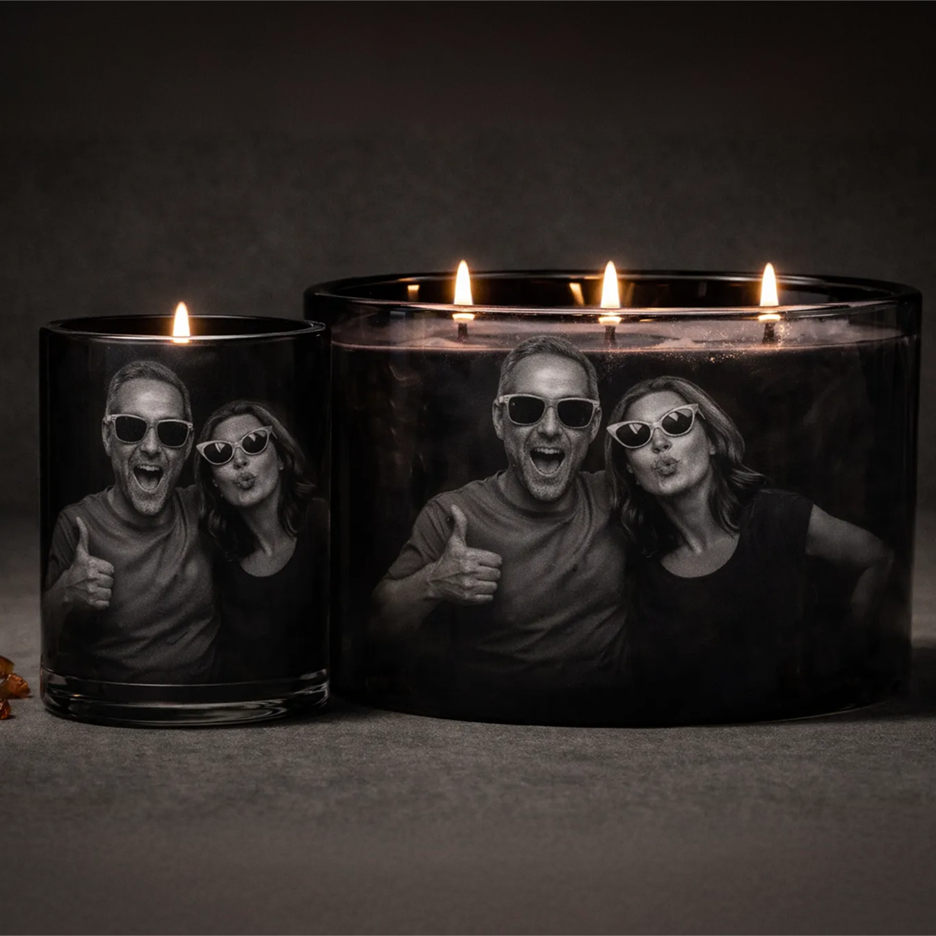 Custom Engraved Crystal Candle, 3 Wick