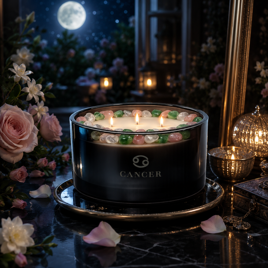 Cancer Zodiac 3-Wick Crystal Candle, 16oz