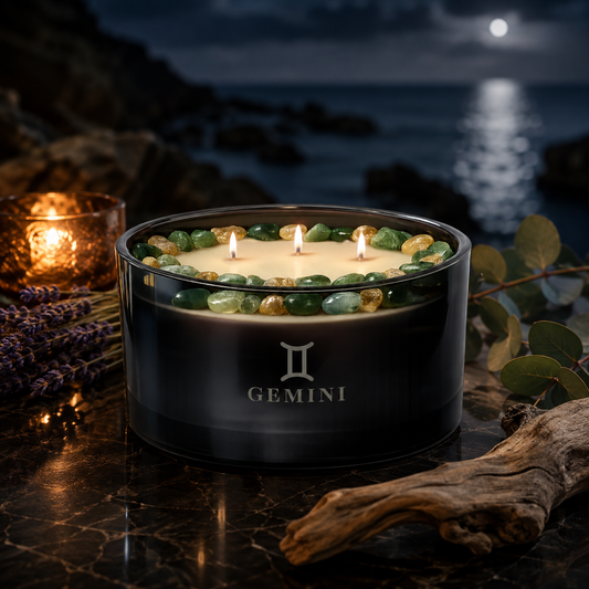 Gemini Zodiac 3-Wick Crystal Candle, 16oz