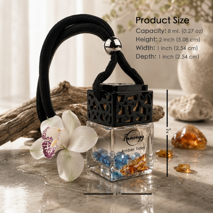 Amber Tides Crystal-Enhanced Oil Diffuser, Car Air Freshener, 8ml