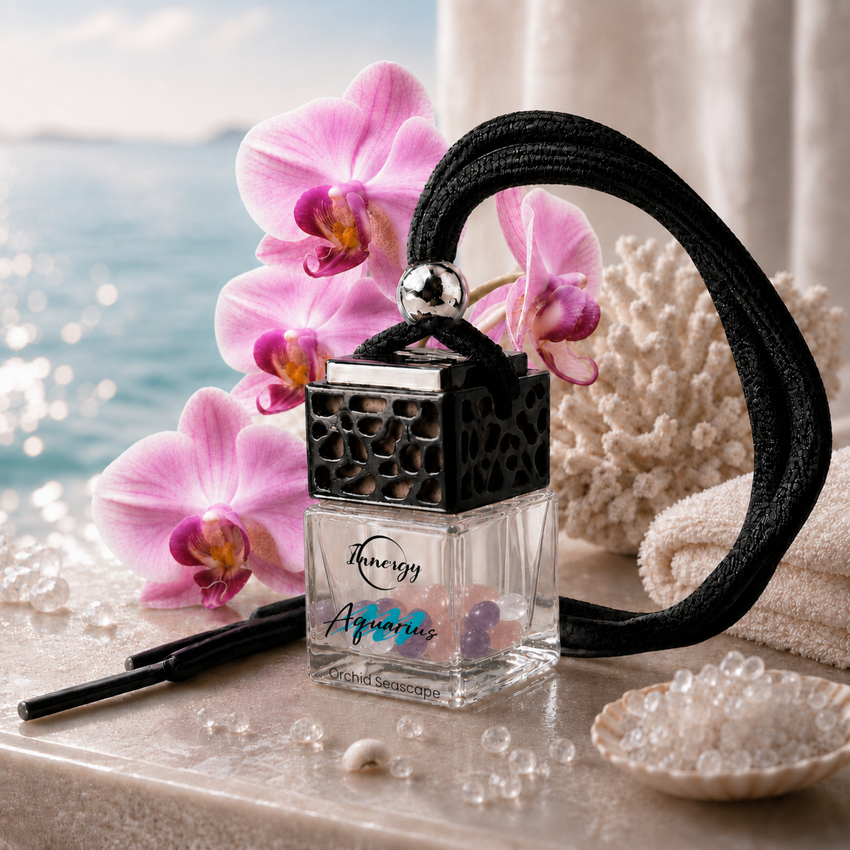 Aquarius Zodiac Crystal-Enhanced Oil Diffuser, Car Air Freshener, 8ml