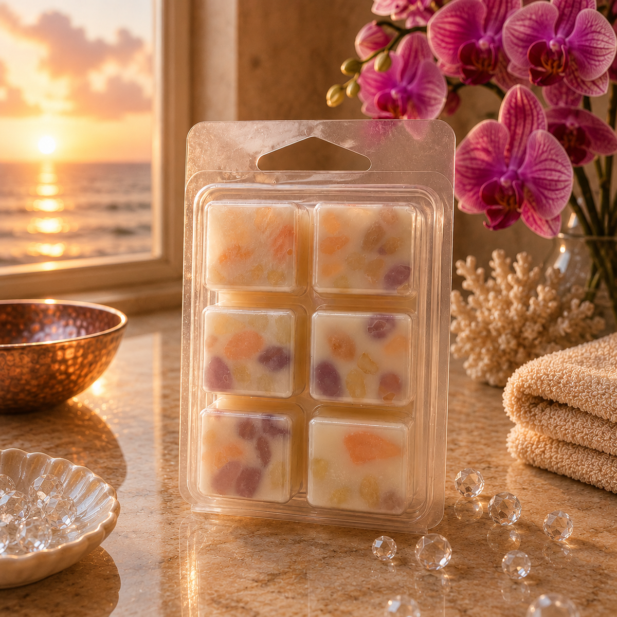 Aquarius Zodiac Crystal-Enhanced Premium Coconut-Soy Wax Melts
