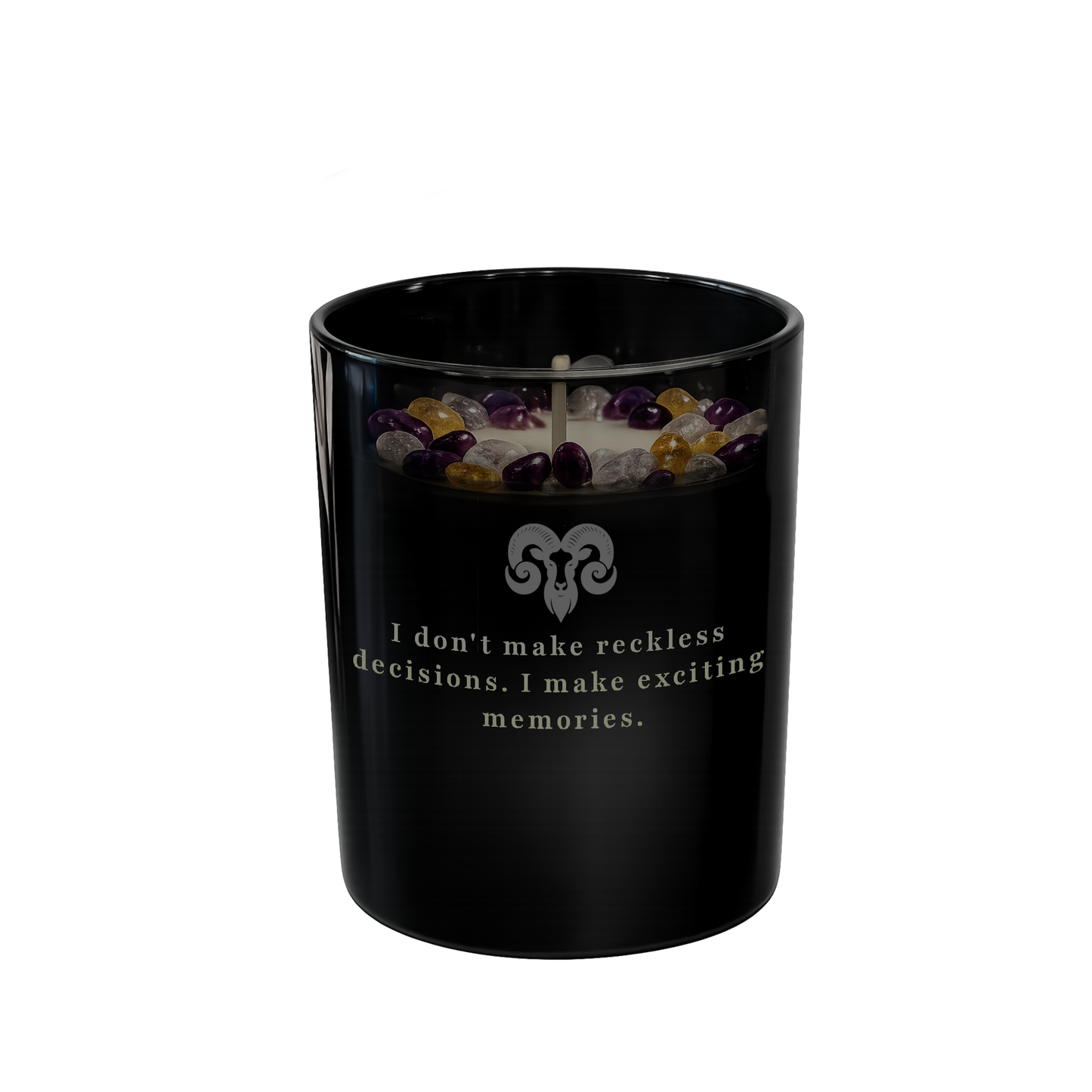 Aries Zodiac Crystal Candle, 10oz