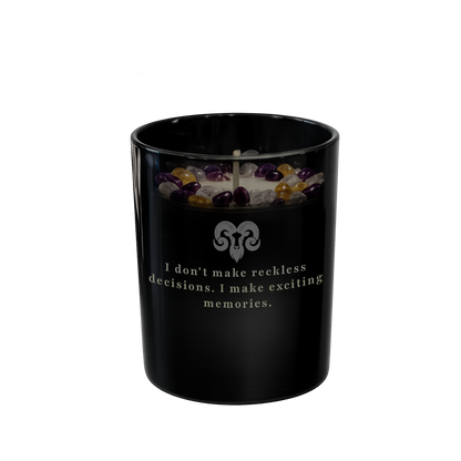 Aries Zodiac Crystal Candle, 10oz