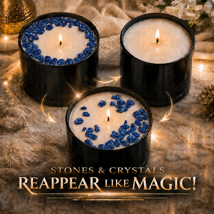 Amber Tides Handcrafted Crystal-Infused Coconut Soy Wax Scented Candle, 10oz