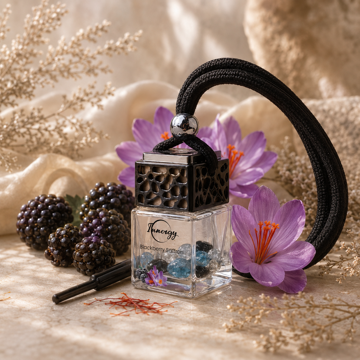 Blackberry Saffron Crystal-Enhanced Oil Diffuser, Car Air Freshener, 8ml