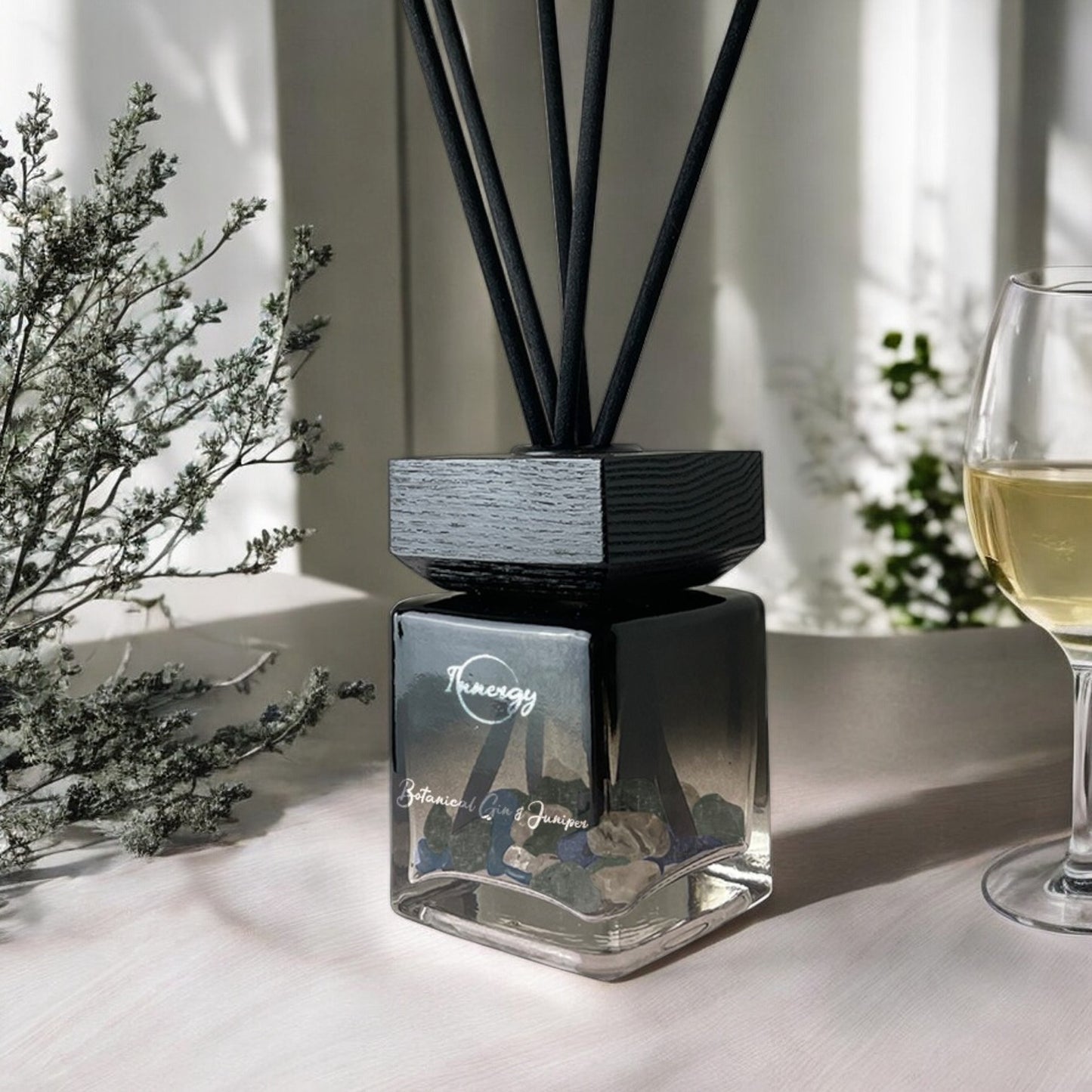 Botanical Gin and Juniper Crystal-Enhanced Reed Oil Diffuser, 100ml