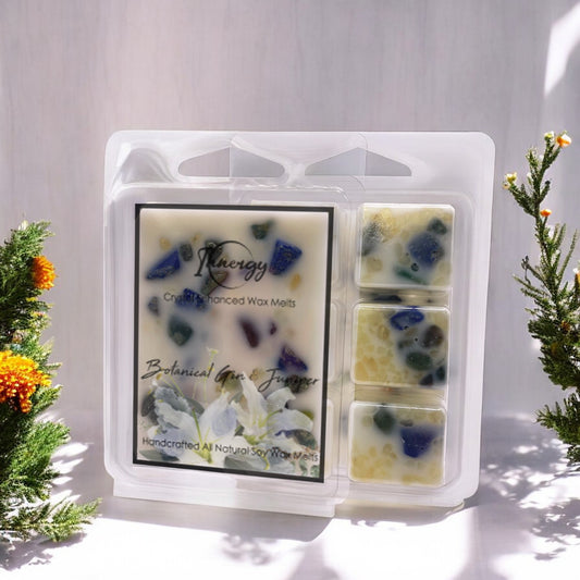 Botanical Gin and Juniper Crystal-Enhanced Premium Coconut-Soy Wax Melts